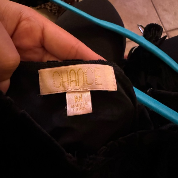 CHANCE Black Velvet and Mesh Body Suit - Picture 2 of 4